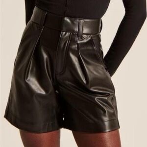 Abercrombie & Fitch Brown High Waist Vegan Leather Shorts